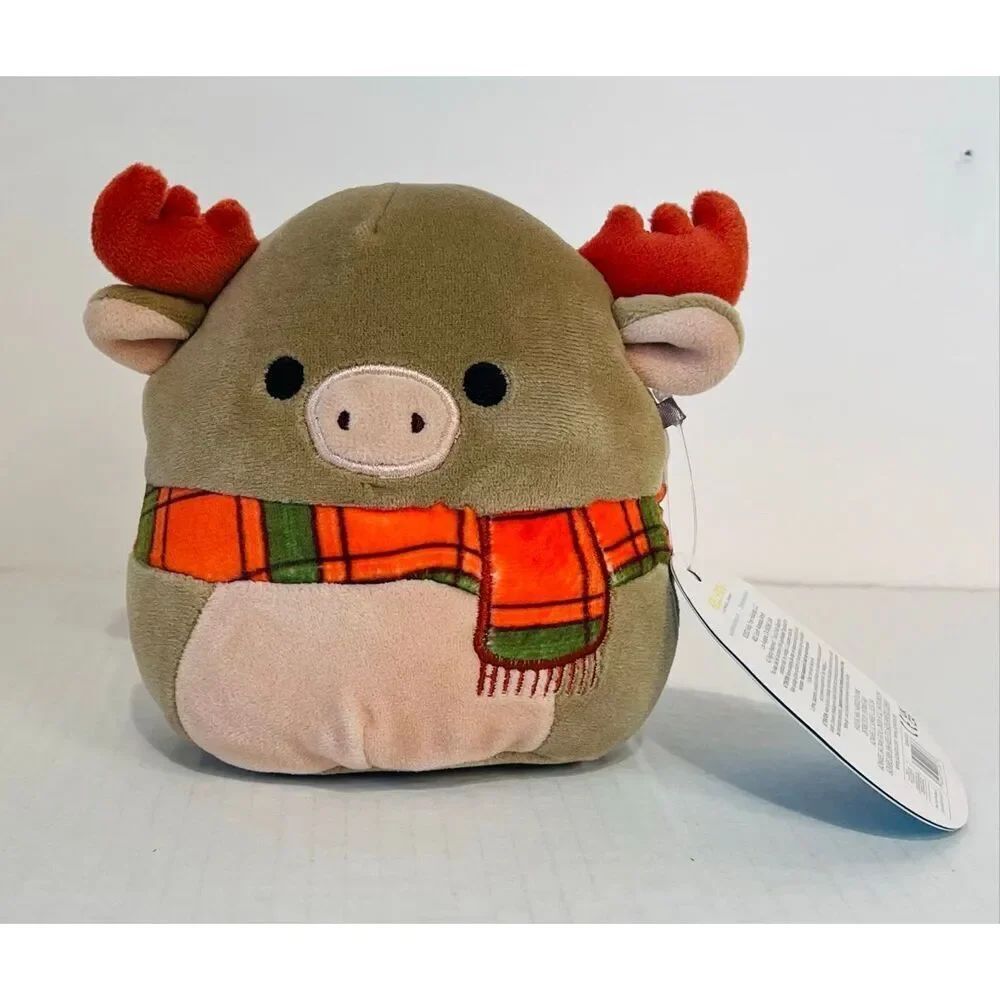 Squishmallows Patterson The Moose (Orange Antlers, Scarf)   5”   NWT